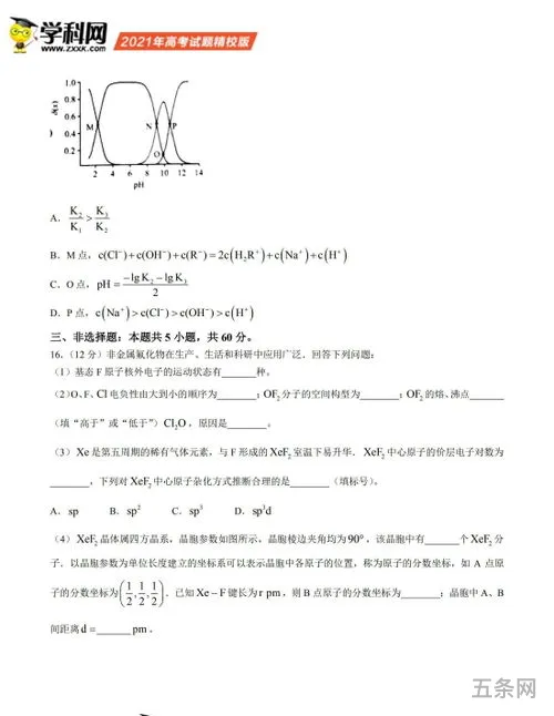 2021山东高考化学试题及解析